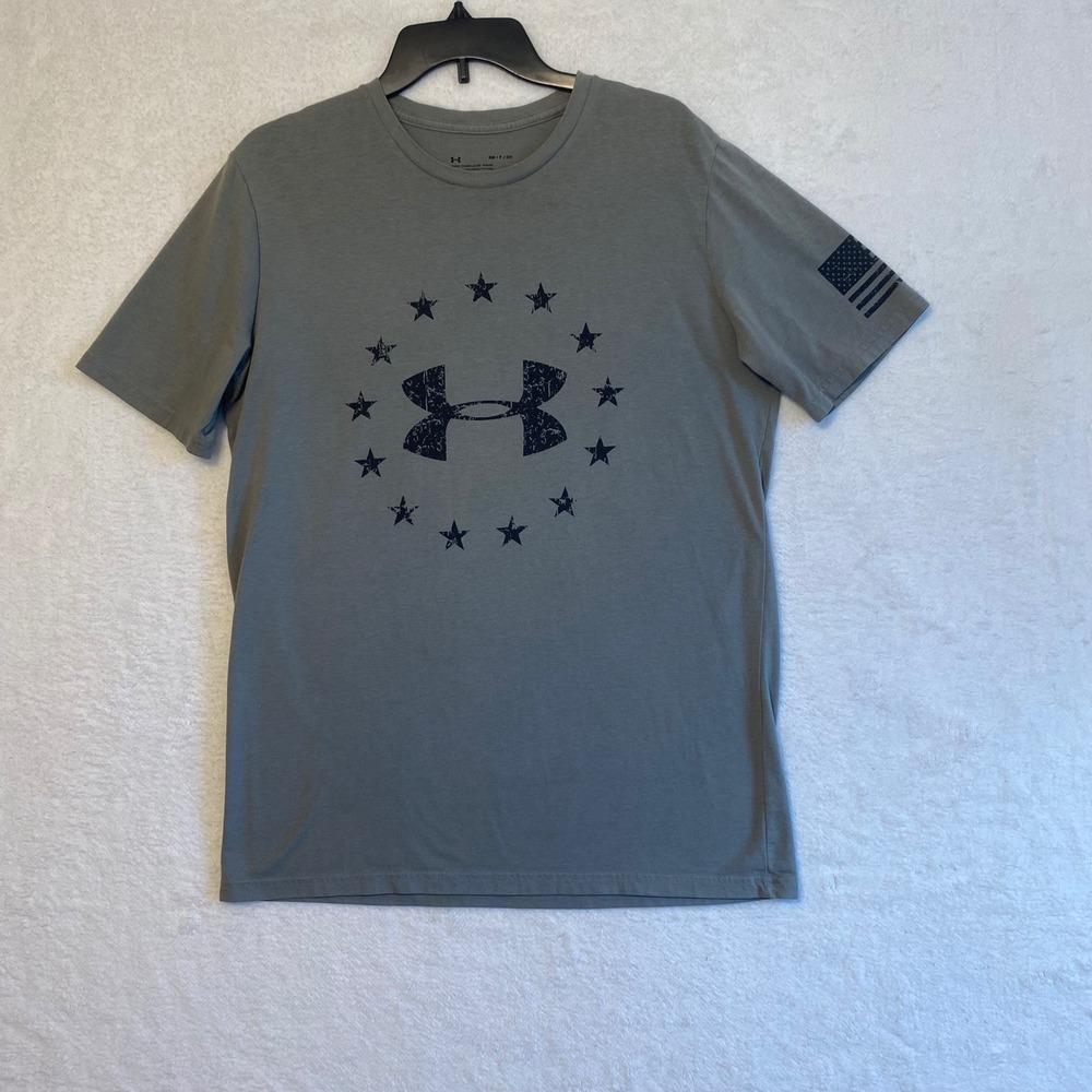 Under Armour Men's Graphic T Shirt Size S Loose Fit Heatgear Short Sleeve Green
